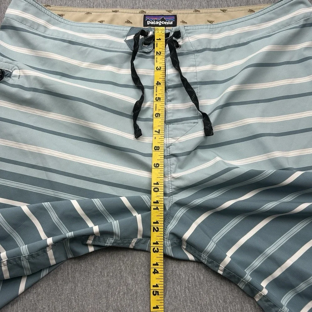 Patagonia Board Shorts‎ Mens 38 Blue Stripes 9